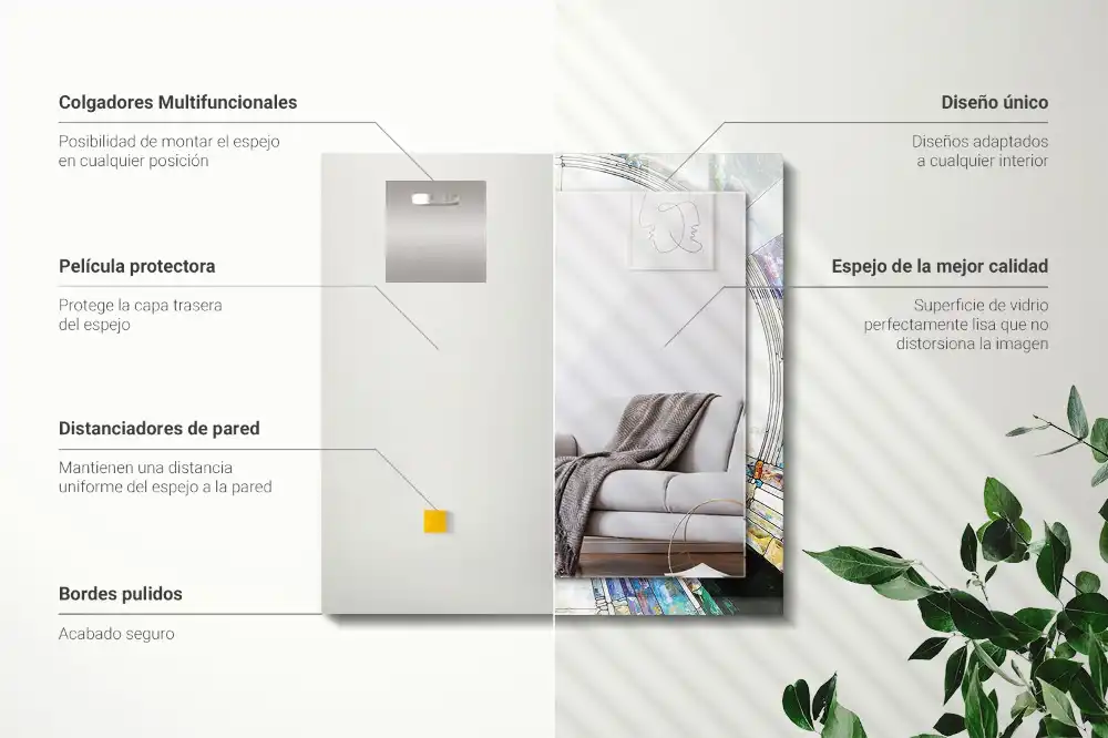 Dekorativ spegel med tryck Abstrakt mosaik av cirklar