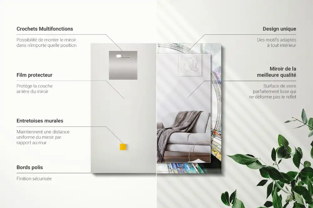 Dekorativ spegel med tryck Abstrakt mosaik av cirklar