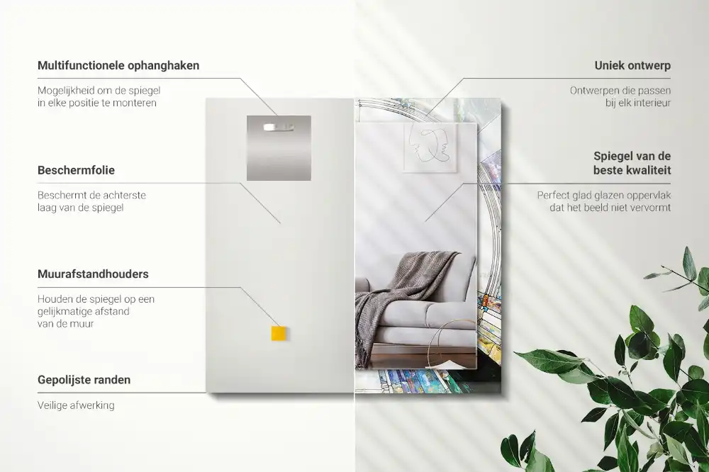 Dekorativ spegel med tryck Abstrakt mosaik av cirklar