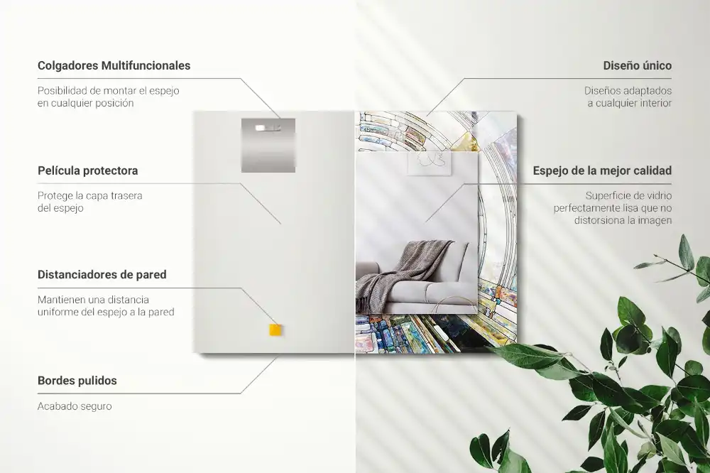 Dekorativ spegel med tryck Abstrakt mosaik av cirklar