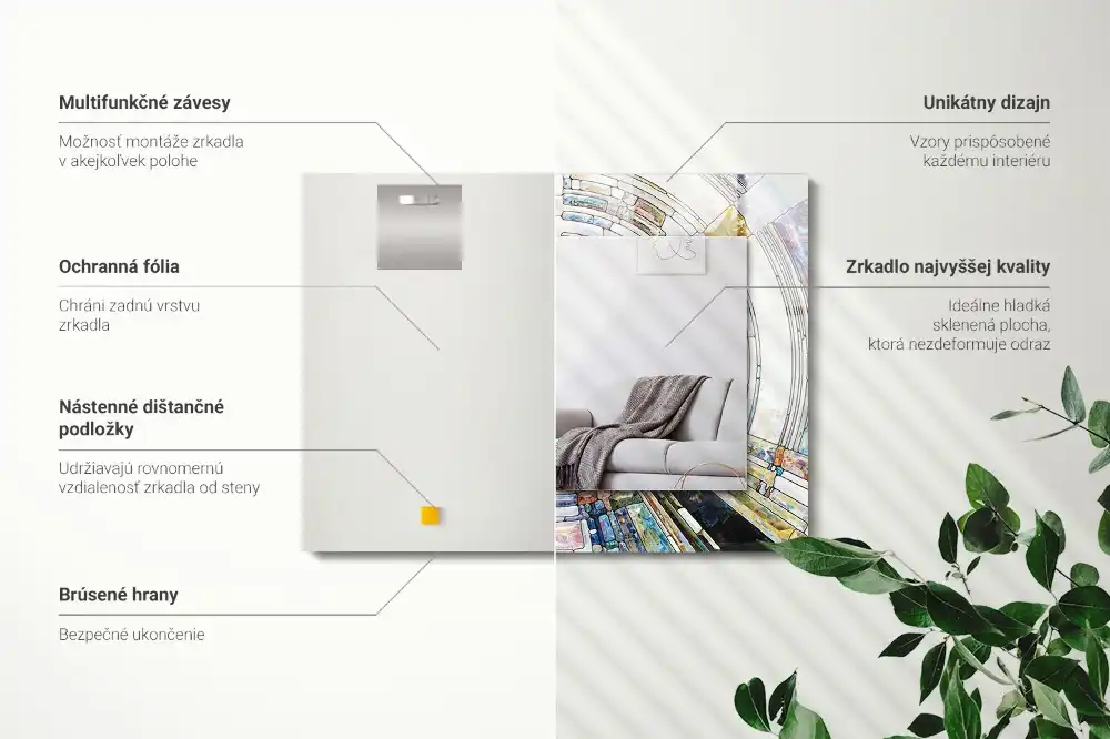 Dekorativ spegel med tryck Abstrakt mosaik av cirklar