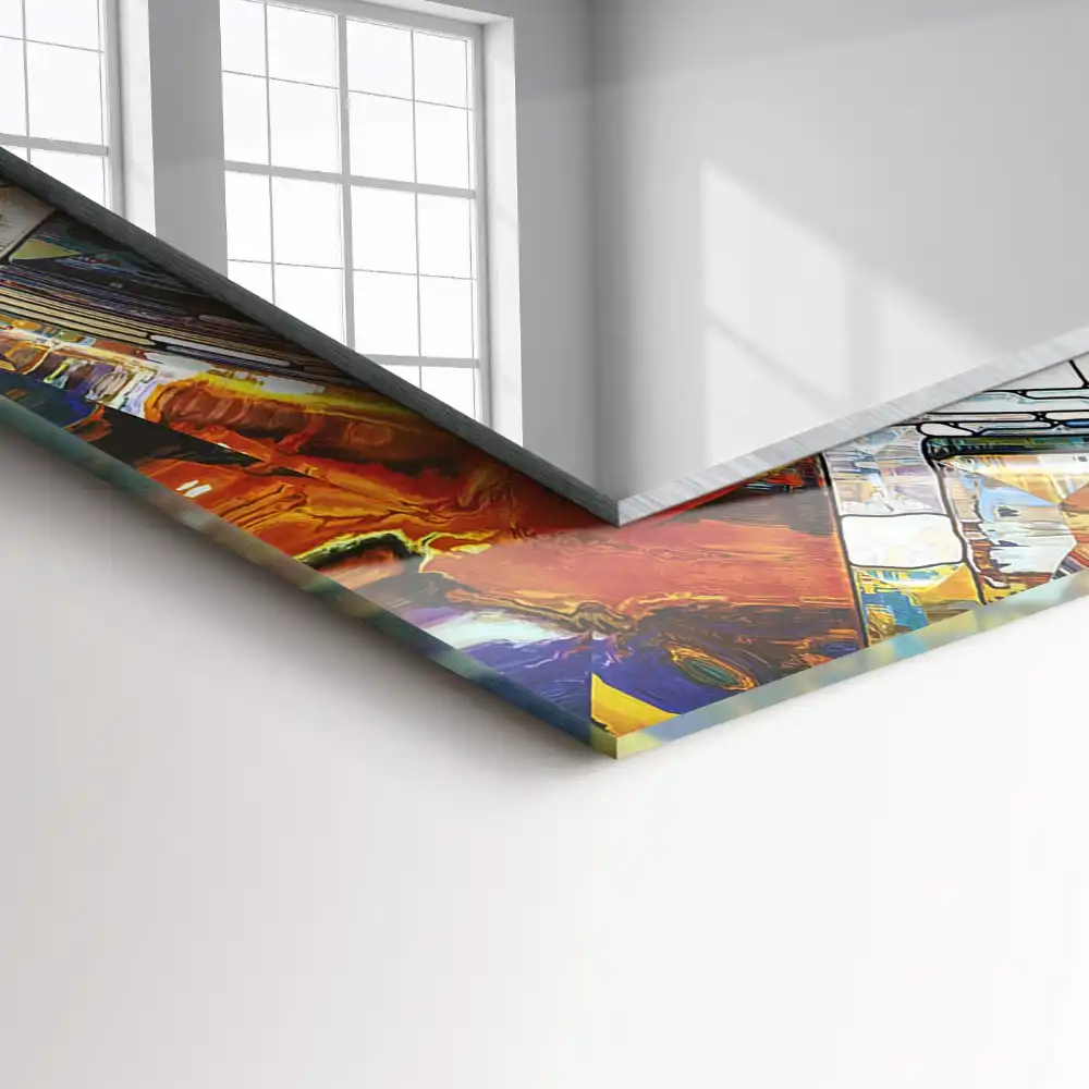 Dekorativ spegel med tryck Abstrakt mosaik av cirklar