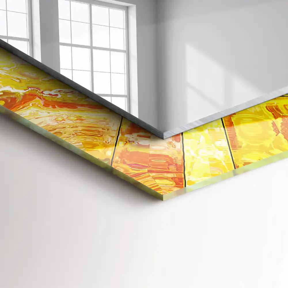 Rektangulär spegel med tryck Färgglad abstrakt mosaik