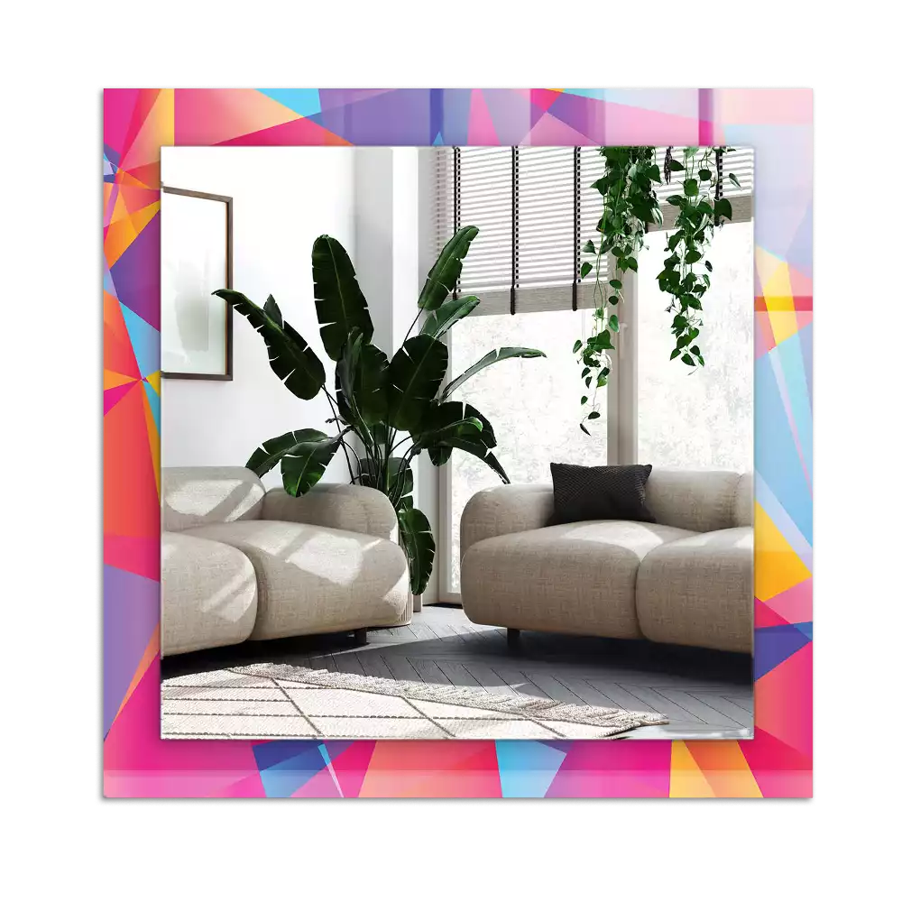 Rektangulär spegel med tryck Färgglada geometriska mönster