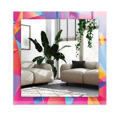 Rektangulär spegel med tryck Färgglada geometriska mönster