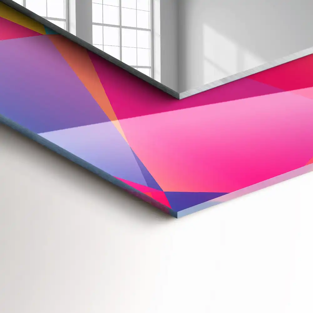 Rektangulär spegel med tryck Färgglada geometriska mönster