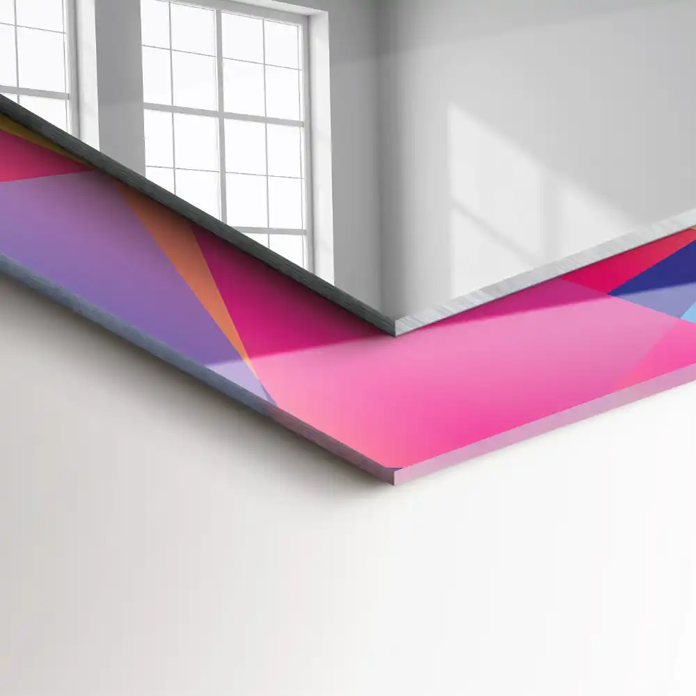 Rektangulär spegel med tryck Färgglada geometriska mönster