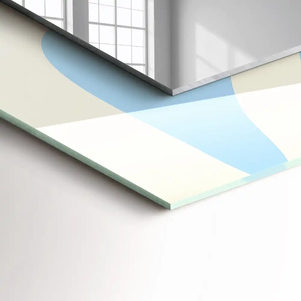 Dekorativ spegel med tryck Abstrakta vågiga mönster