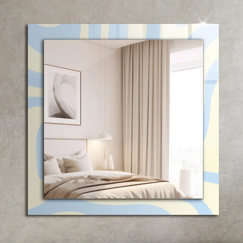 Dekorativ spegel med tryck Abstrakta vågiga mönster