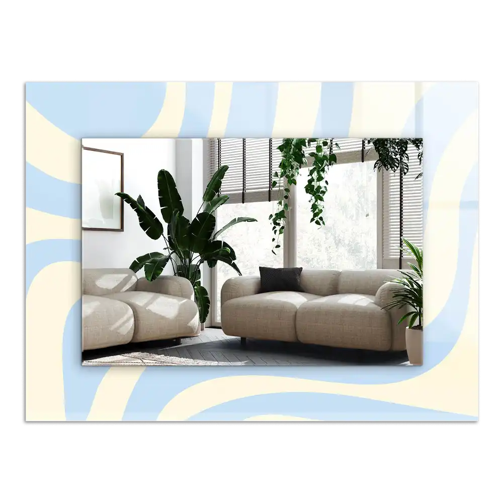 Dekorativ spegel med tryck Abstrakta vågiga mönster