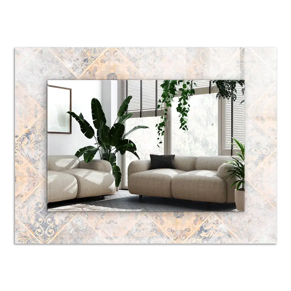 Rektangulär spegel med tryck Mönstrade kakel