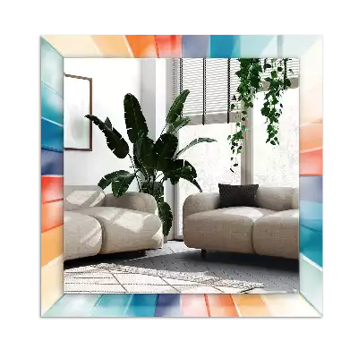 Rektangulär spegel med tryck Färgglada ljusstrålar