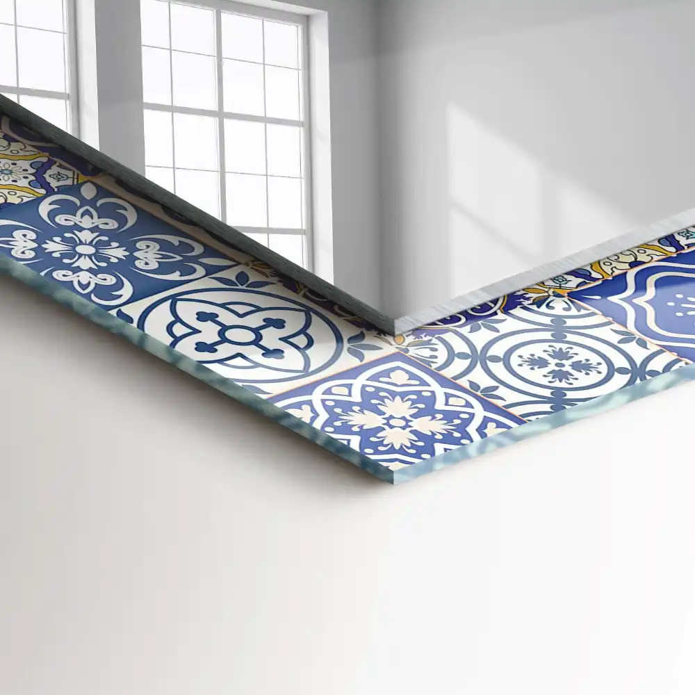 Rektangulär spegel med tryck Färgglada mosaikplattor