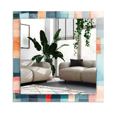 Dekorativ spegel med tryck Färgglada abstrakta rektanglar