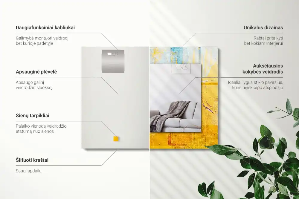 Dekorativ spegel med tryck Abstrakt oljemålning