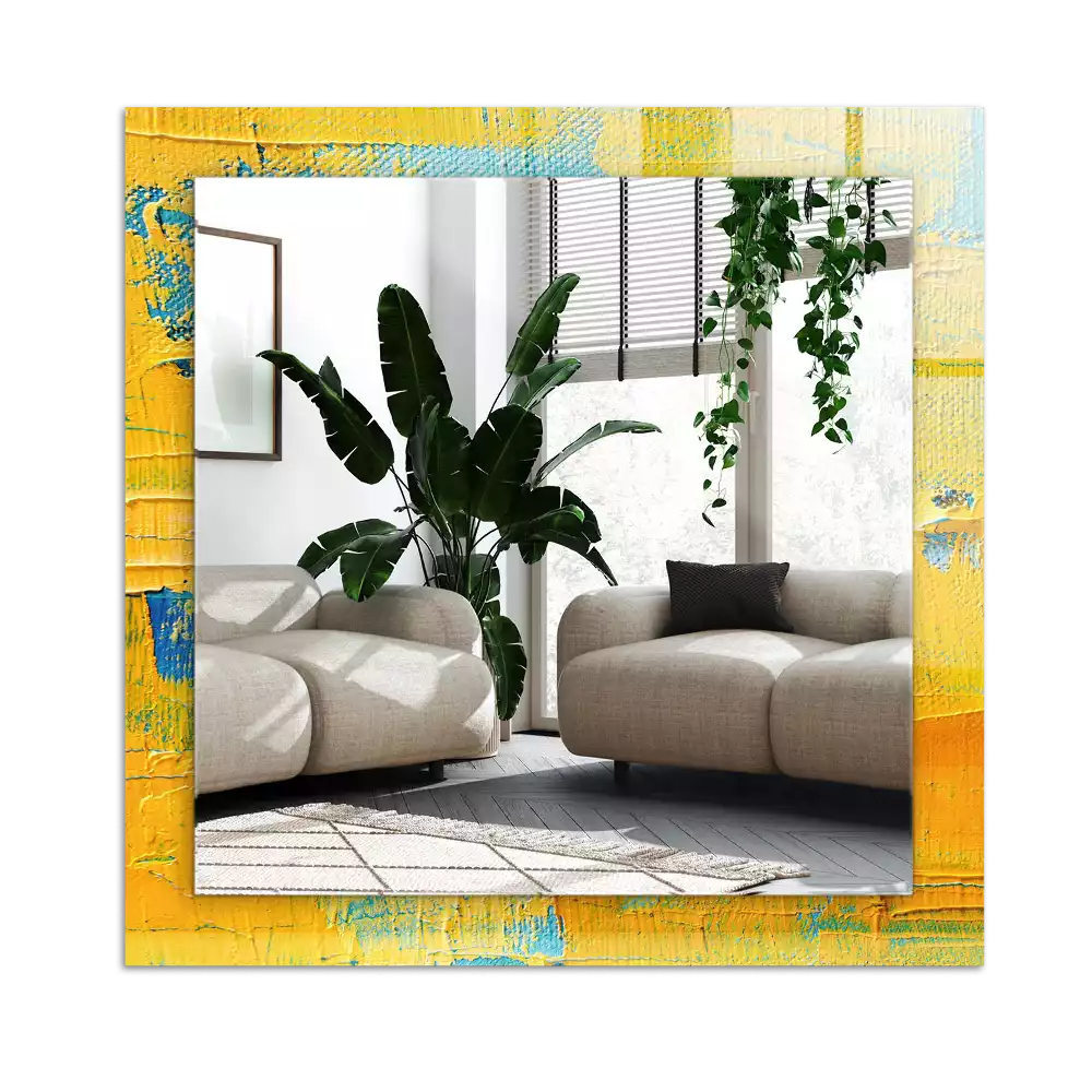 Rektangulär spegel med tryck Abstrakt oljemålning