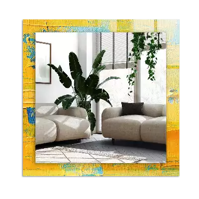 Rektangulär spegel med tryck Abstrakt oljemålning