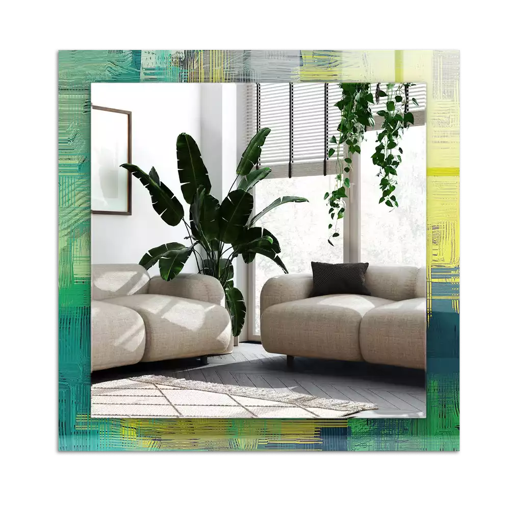 Rektangulär spegel med tryck Abstrakt färgkomposition