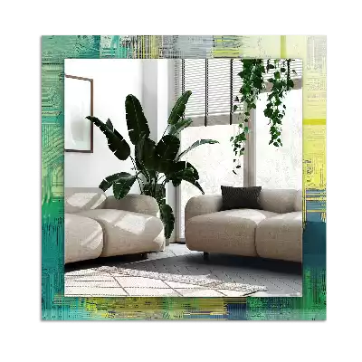 Rektangulär spegel med tryck Abstrakt färgkomposition