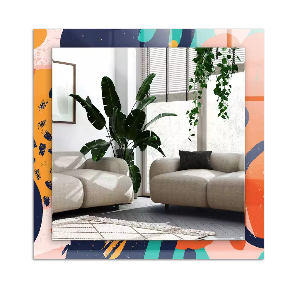 Dekorativ spegel med tryck Abstrakt färgglad grafik