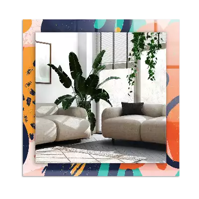 Dekorativ spegel med tryck Abstrakt färgglad grafik