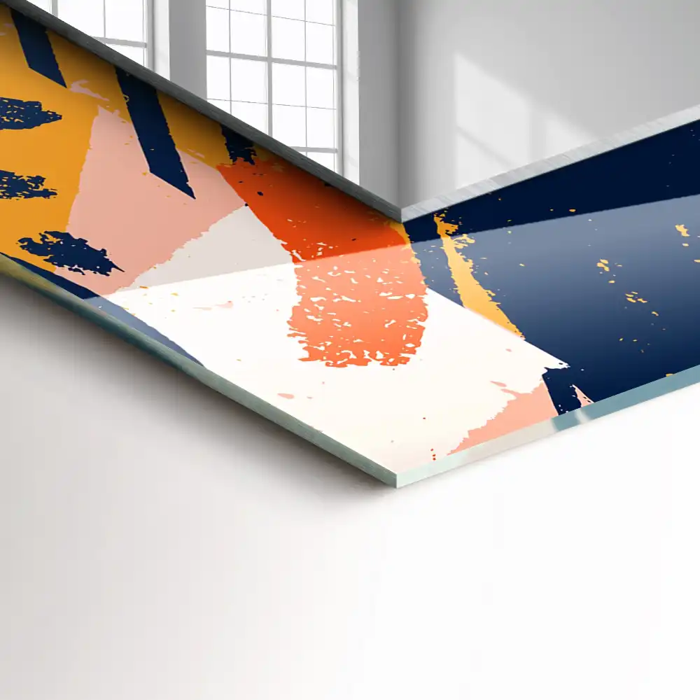 Dekorativ spegel med tryck Abstrakt färgglad grafik