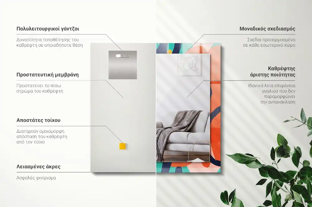 Dekorativ spegel med tryck Abstrakt färgglad grafik