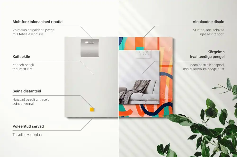 Dekorativ spegel med tryck Abstrakt färgglad grafik
