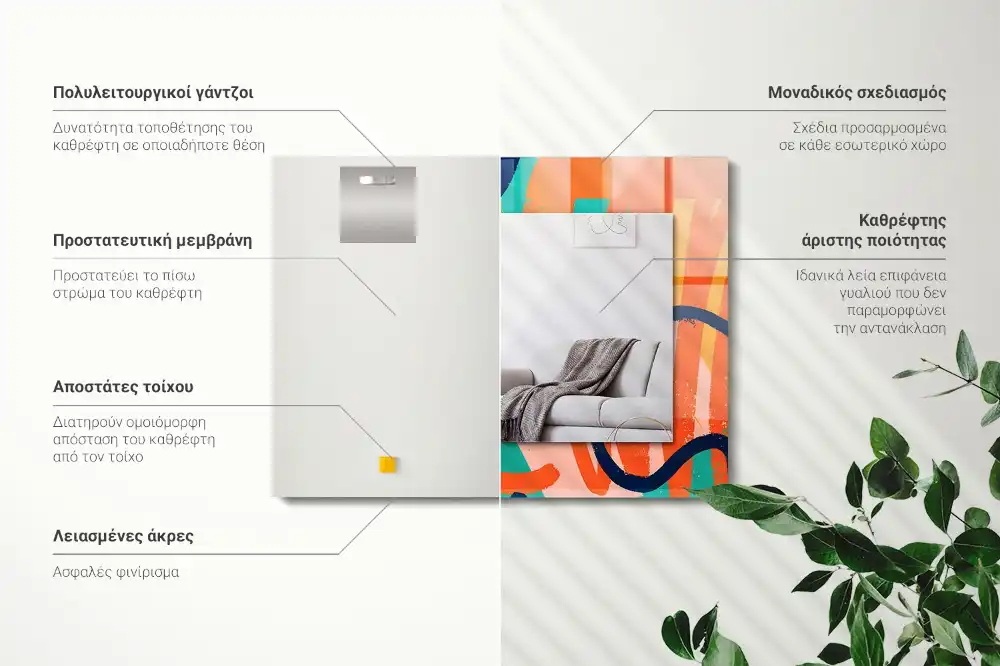 Dekorativ spegel med tryck Abstrakt färgglad grafik