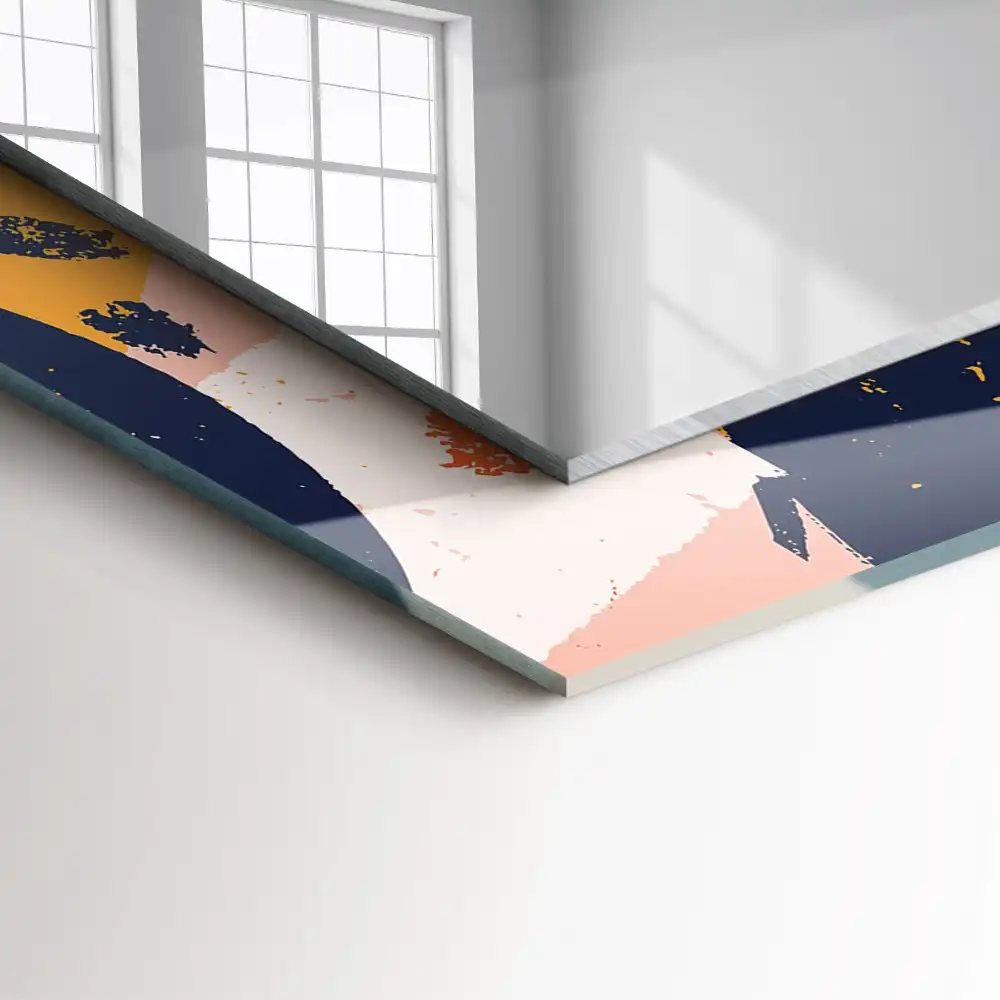 Dekorativ spegel med tryck Abstrakt färgglad grafik