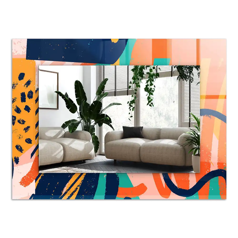 Dekorativ spegel med tryck Abstrakt färgglad grafik