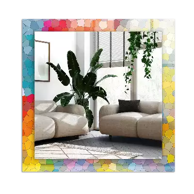 Rektangulär spegel med tryck Färgglad abstrakt mosaik