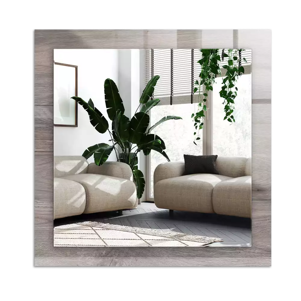 Dekorativ spegel med tryck Träskiva textur