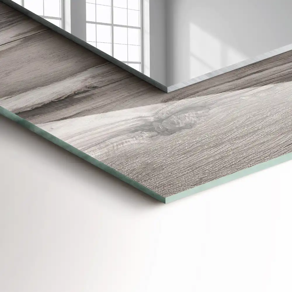 Dekorativ spegel med tryck Träskiva textur