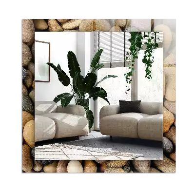 Rektangulär spegel med tryck Färgglada släta stenar