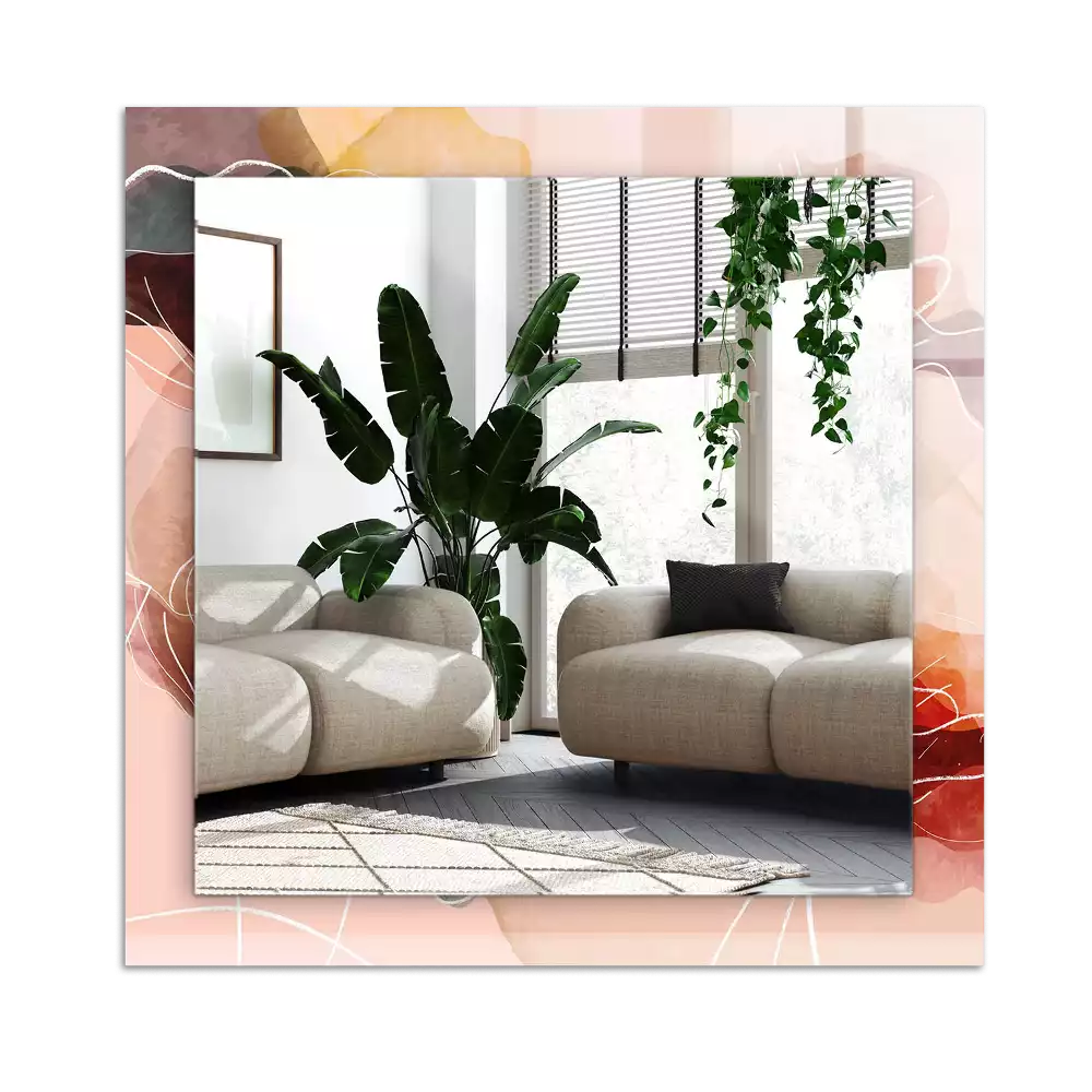 Dekorativ spegel med tryck Abstrakta blommönster