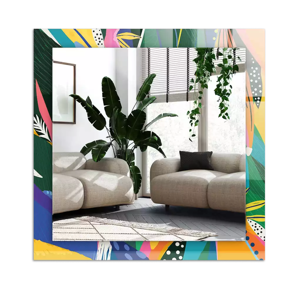 Dekorativ spegel med tryck Färgglada abstrakt mönster