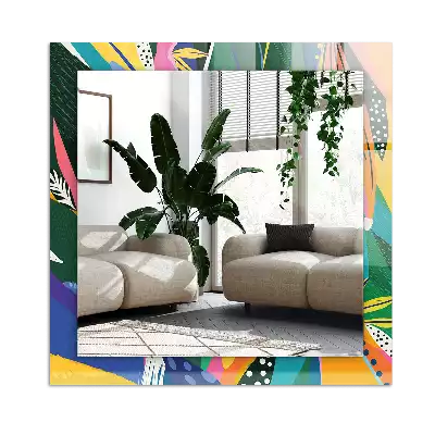 Dekorativ spegel med tryck Färgglada abstrakt mönster