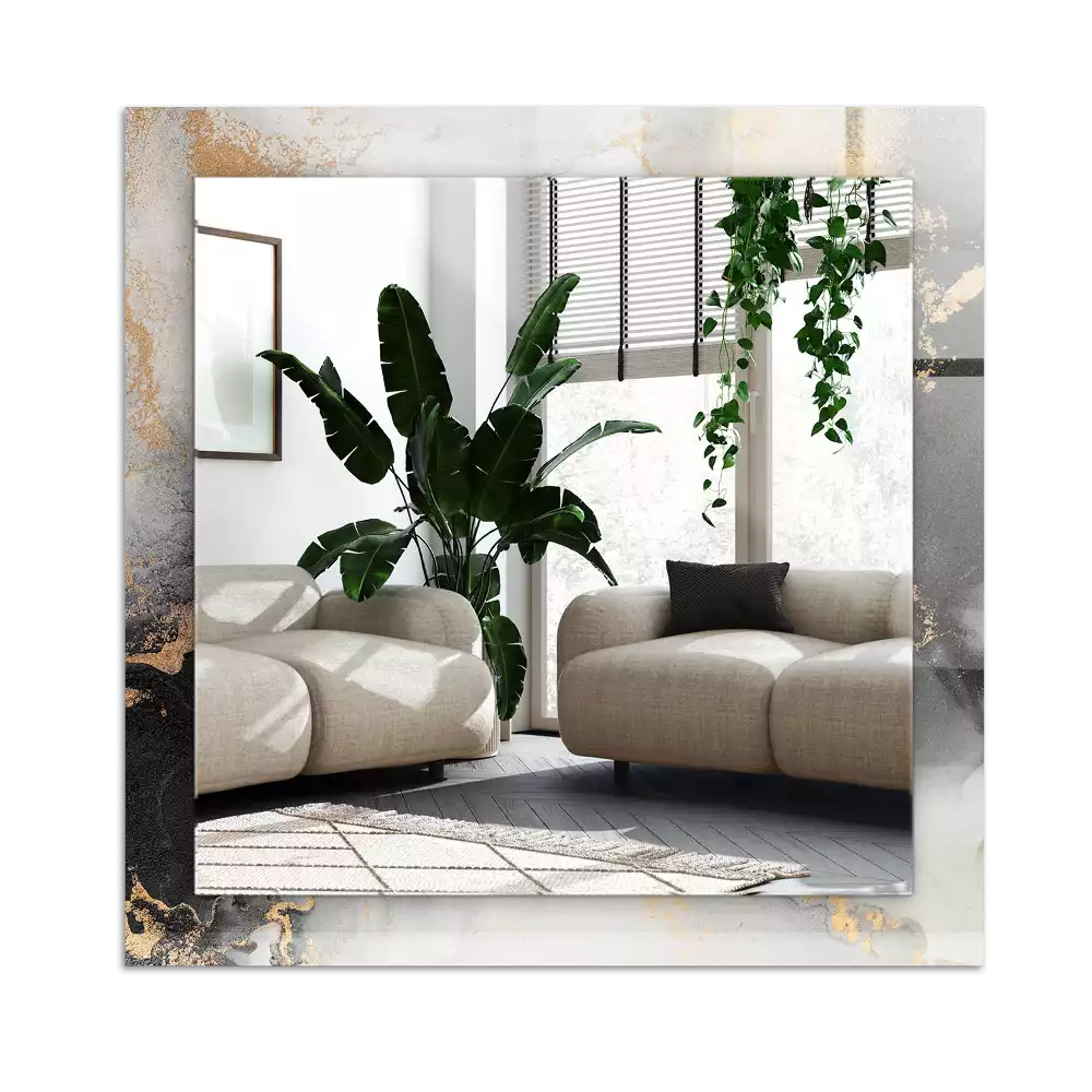 Rektangulär spegel med tryck Abstrakt modern konst