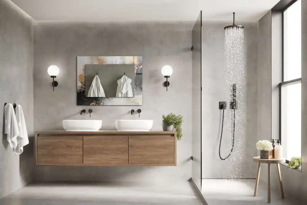 Rektangulär spegel med tryck Abstrakt modern konst