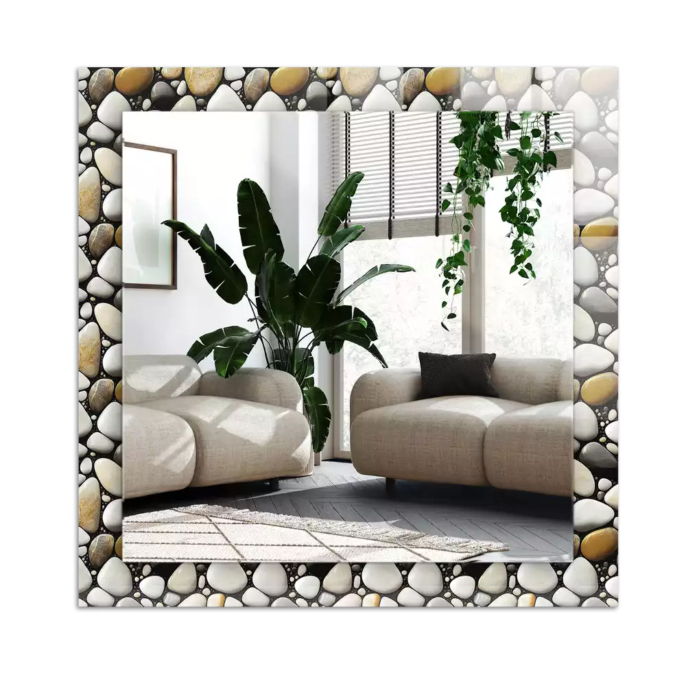 Dekorativ spegel med tryck Stenar mönster textur