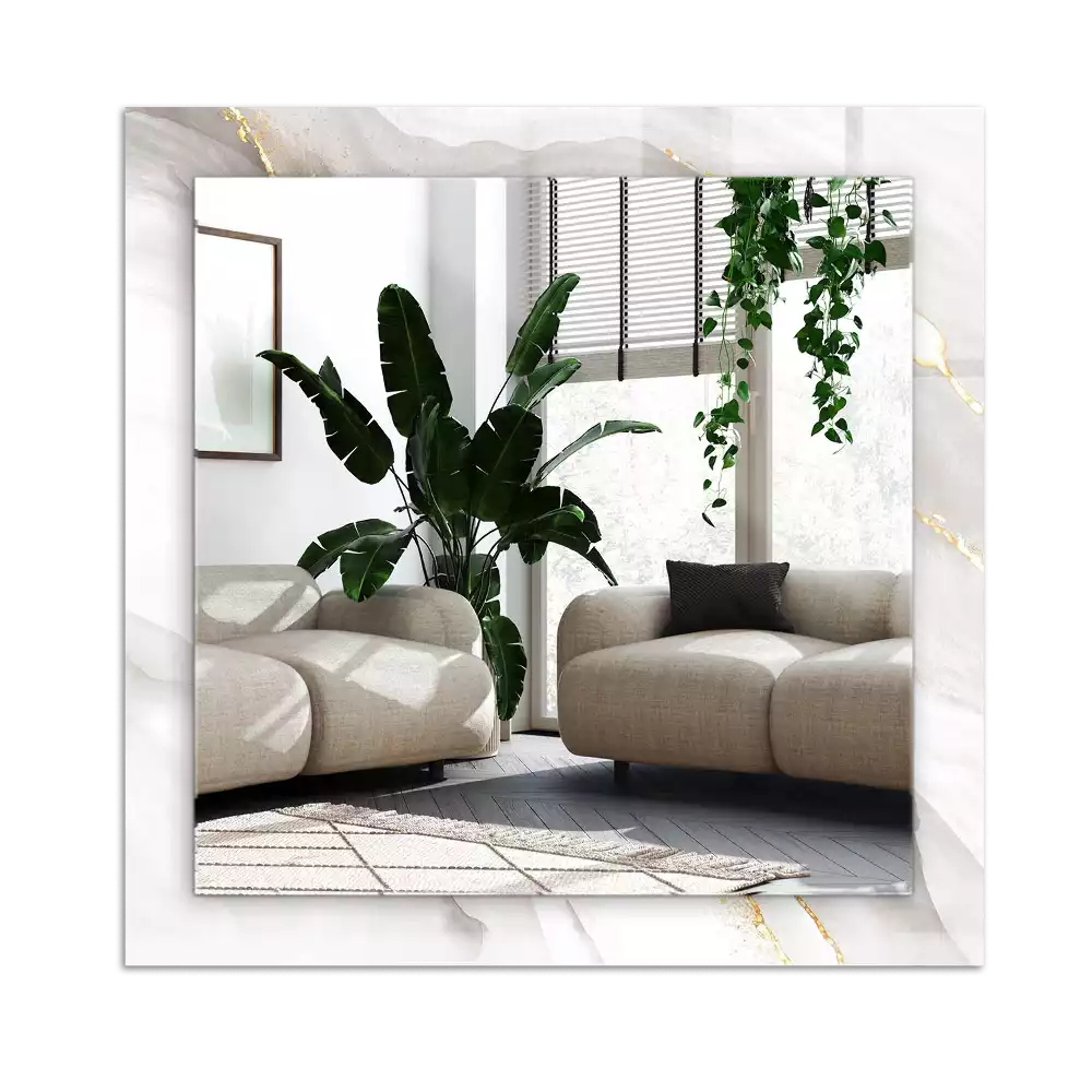 Rektangulär spegel med tryck Grå marmor