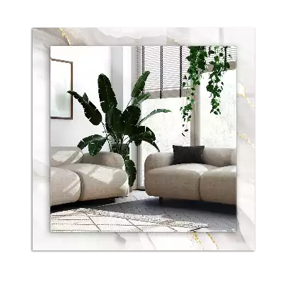 Rektangulär spegel med tryck Grå marmor