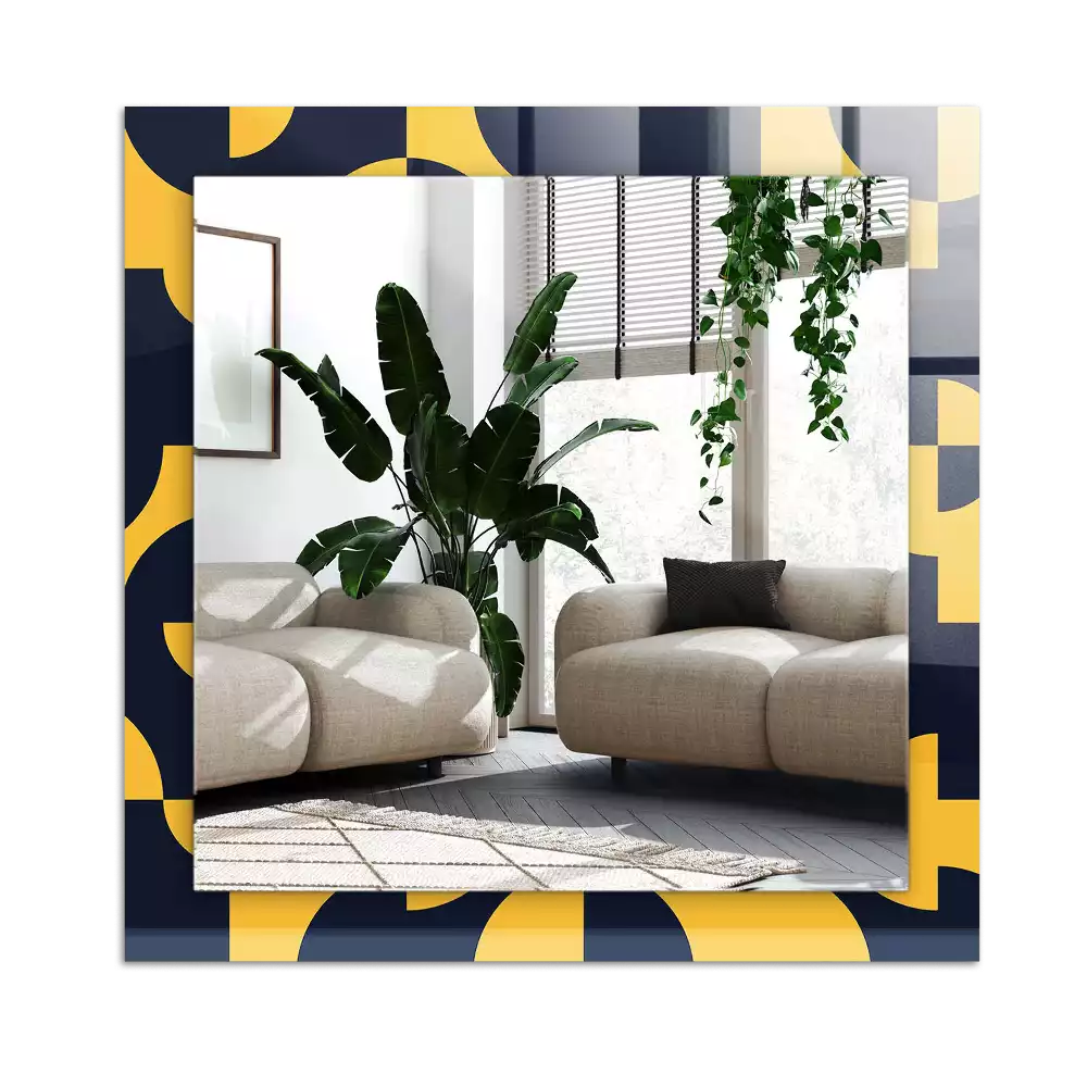 Dekorativ spegel med tryck Abstrakt geometriskt mönster