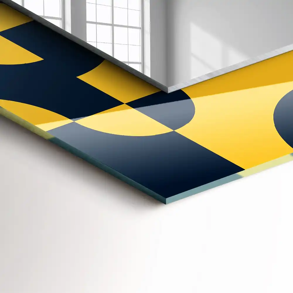 Dekorativ spegel med tryck Abstrakt geometriskt mönster