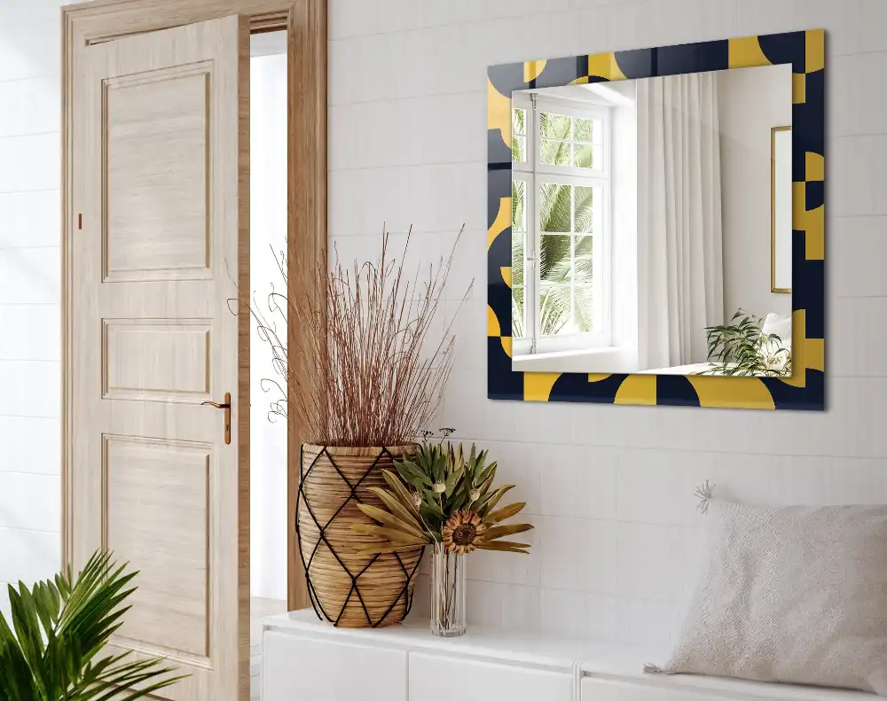Dekorativ spegel med tryck Abstrakt geometriskt mönster