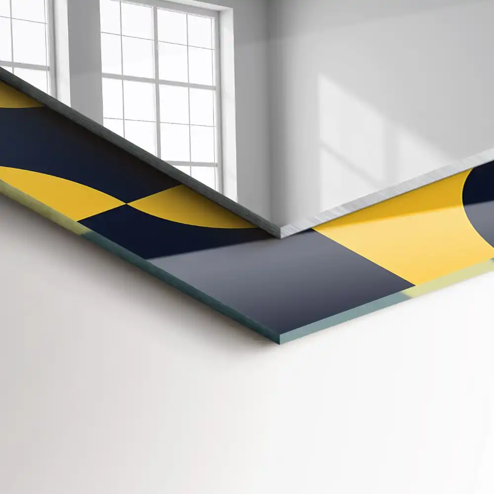 Dekorativ spegel med tryck Abstrakt geometriskt mönster