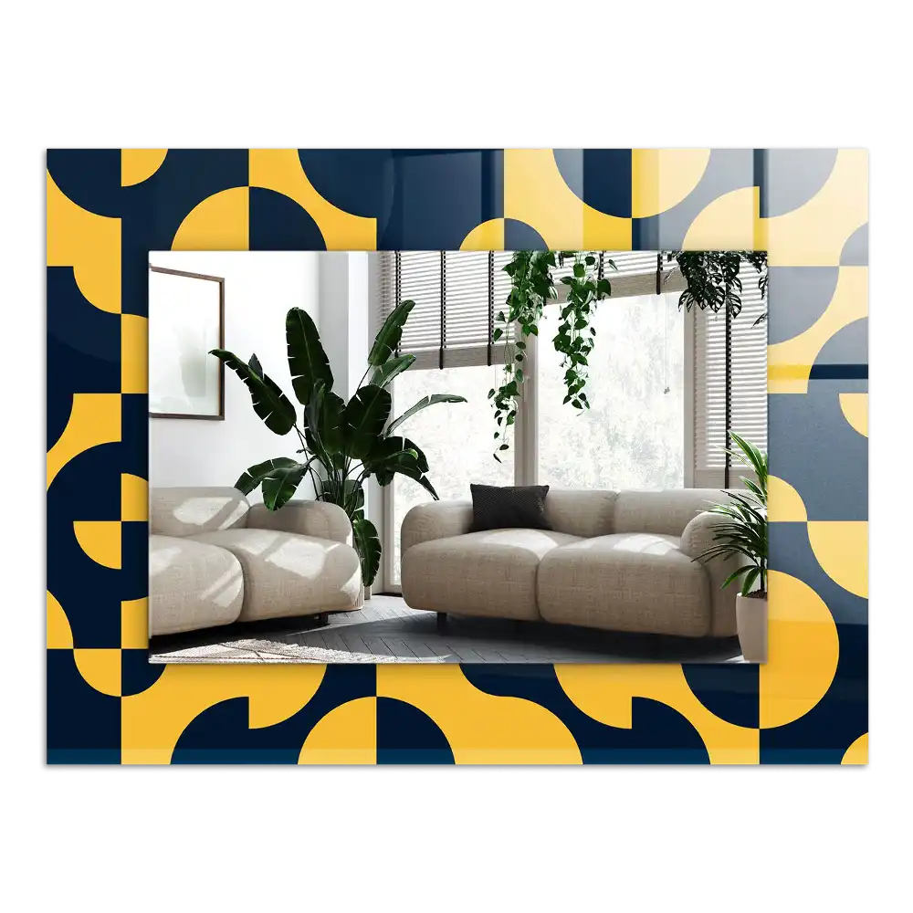 Dekorativ spegel med tryck Abstrakt geometriskt mönster