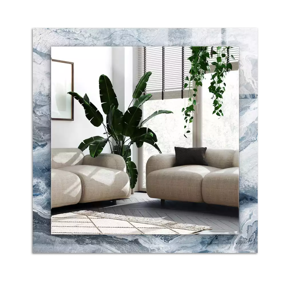 Rektangulär spegel med tryck Marmor i nyanser