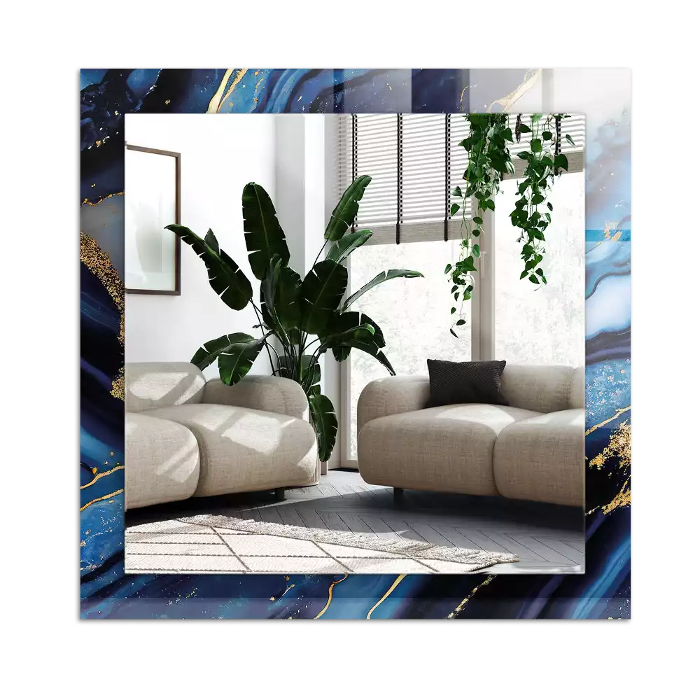 Rektangulär spegel med tryck Abstrakt marmorkonst